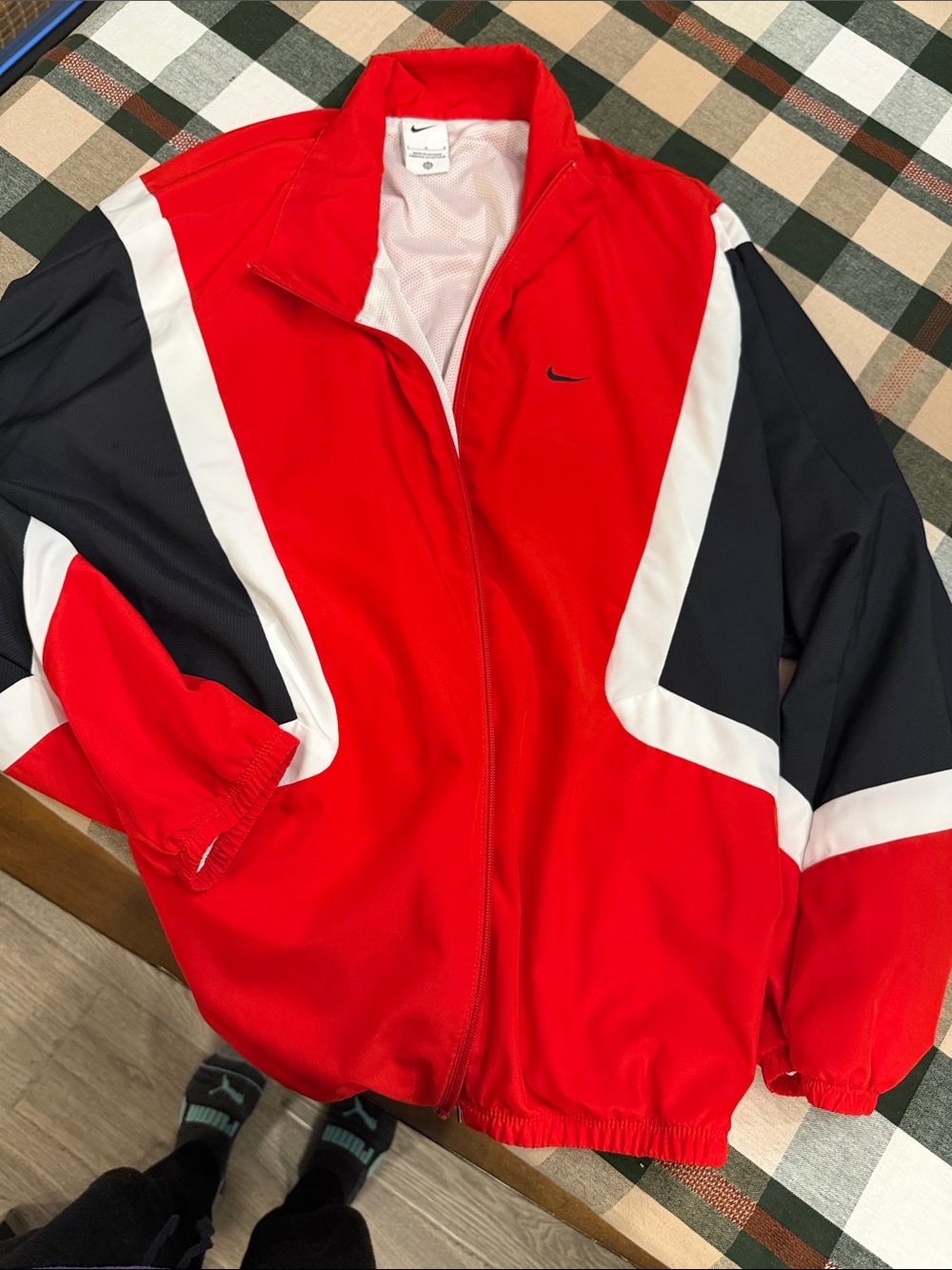 Nike Red, Black & White Men's Windbreaker Jacket